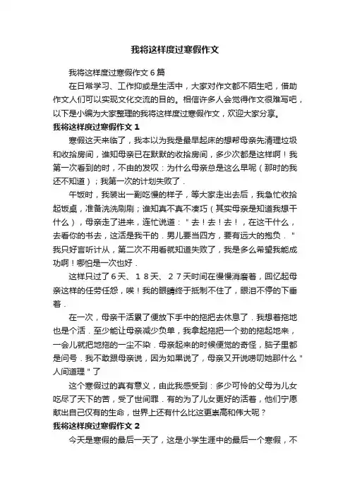 我将这样度过寒假作文6篇
