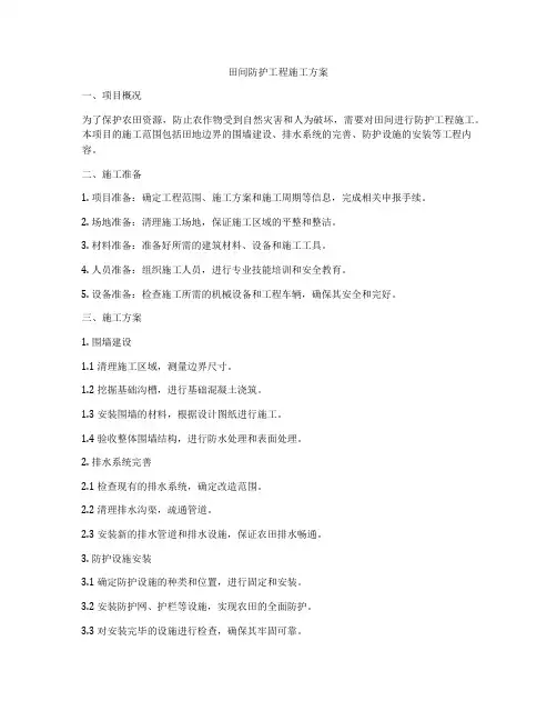 田间防护工程施工方案