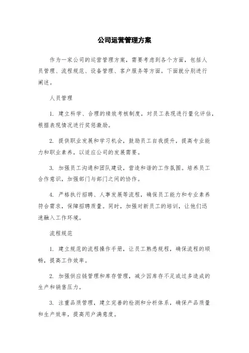 公司运营管理方案