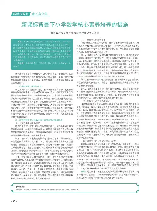 新课标背景下小学数学核心素养培养的措施