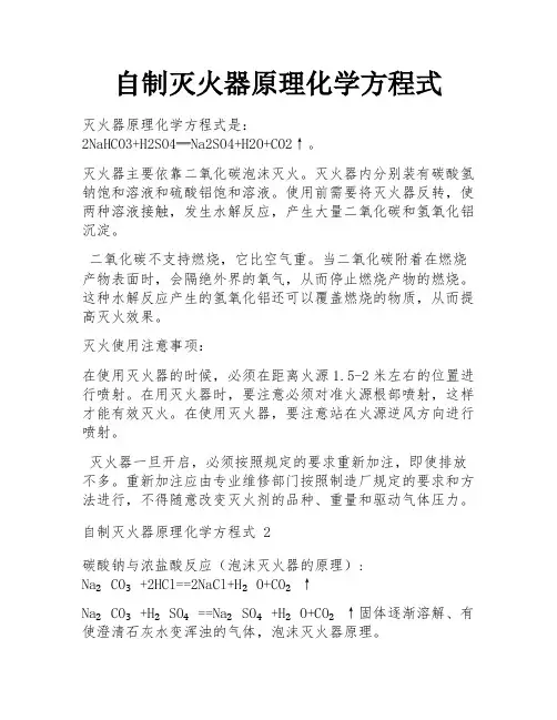 自制灭火器原理化学方程式