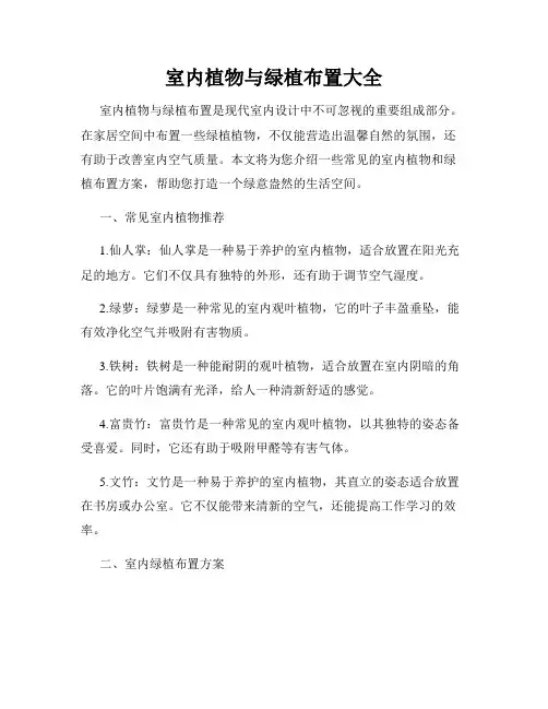 室内植物与绿植布置大全