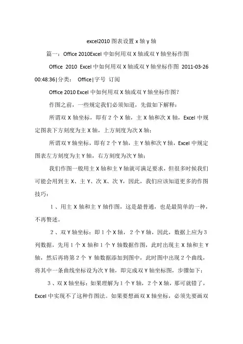 excel2010图表设置x轴y轴