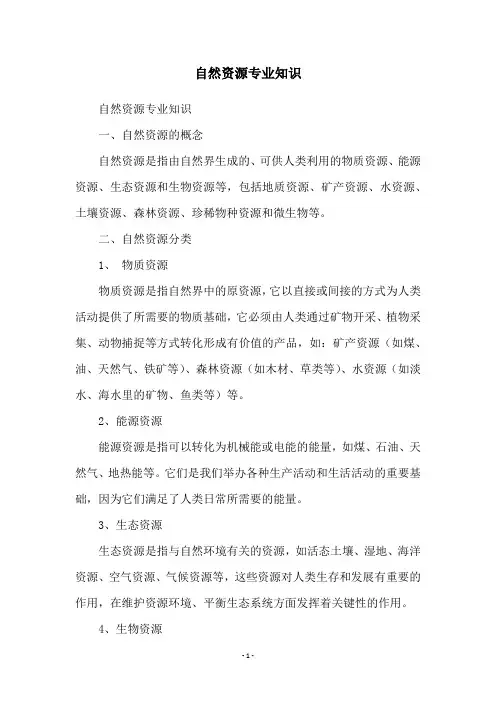 自然资源专业知识
