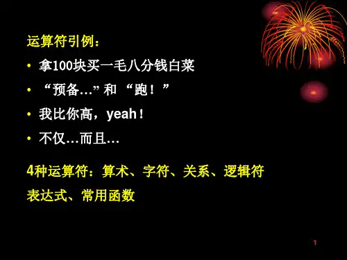 VB程序设计课件第四讲_运算符和表达式