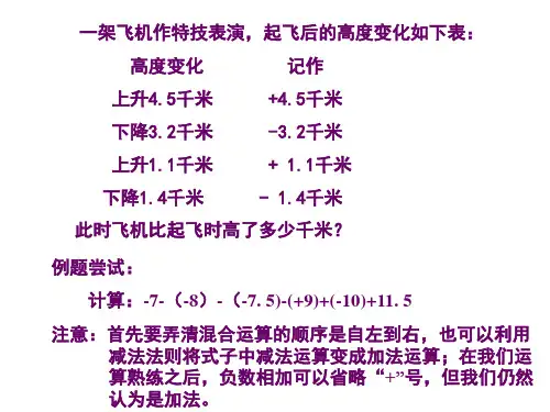有理数的加减混合运算  北师大版(PPT)2-2
