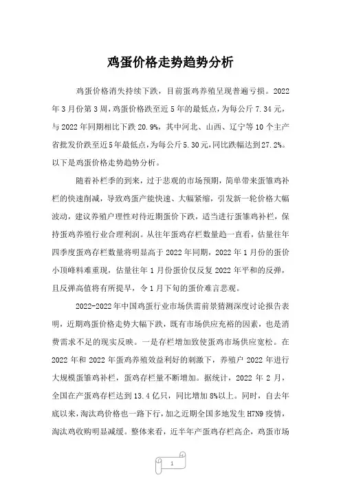 2023年鸡蛋价格走势趋势分析