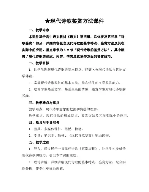 ★现代诗歌鉴赏方法课件