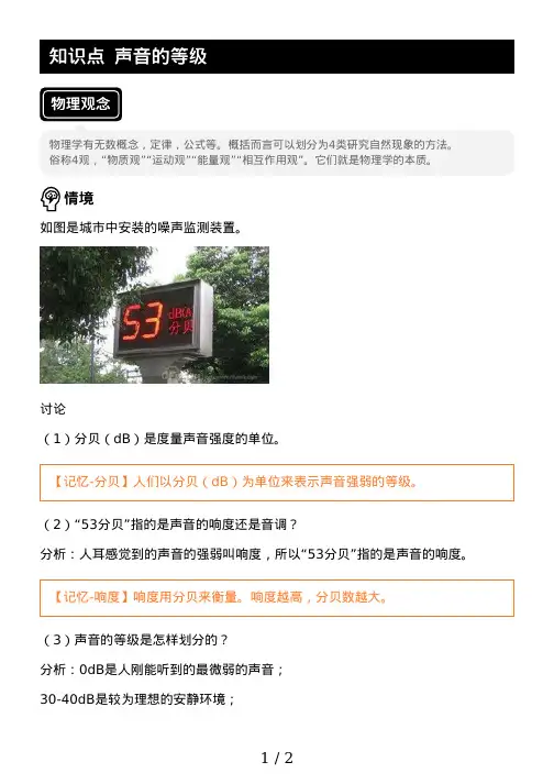 15.声音的等级,分贝