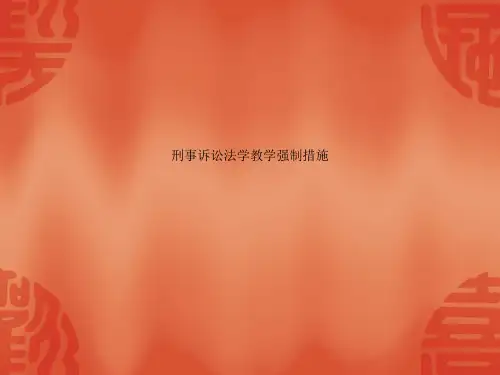 刑事诉讼法学教学强制措施