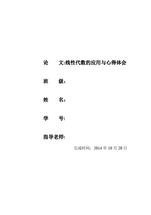 线性代数的应用论文