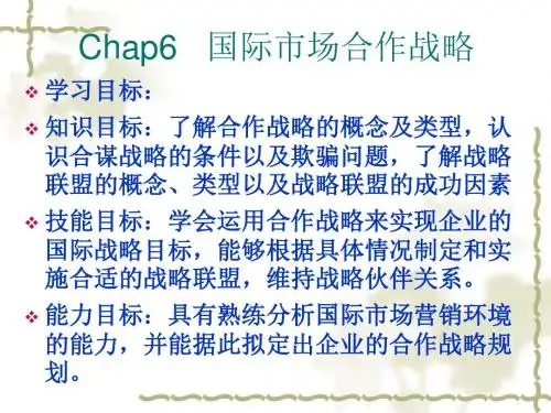 国际市场合作战略课件(PPT 58张)