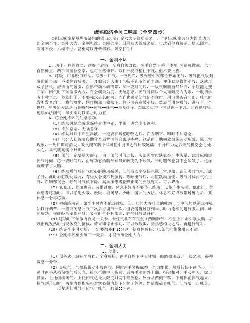 峨嵋临济金刚三昧掌详解及补遗