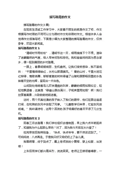 描写踏青的作文（3篇）
