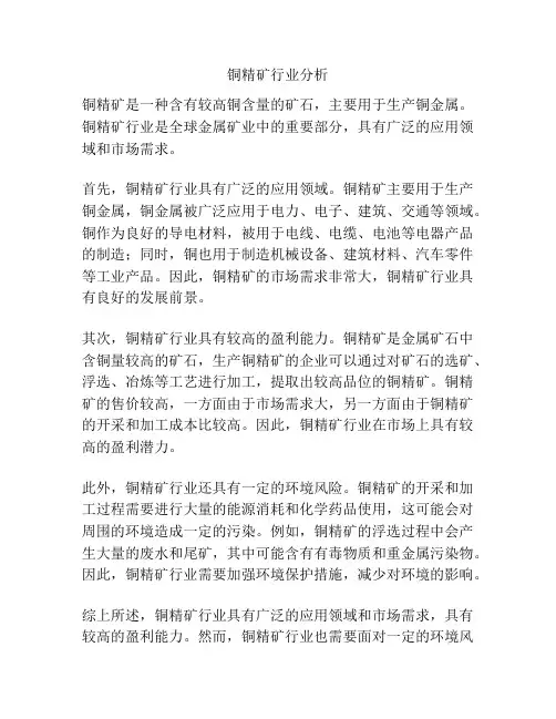 铜精矿行业分析