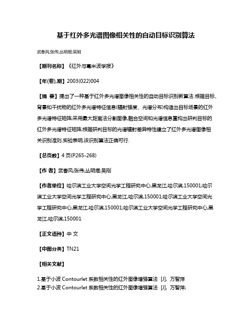 基于红外多光谱图像相关性的自动目标识别算法