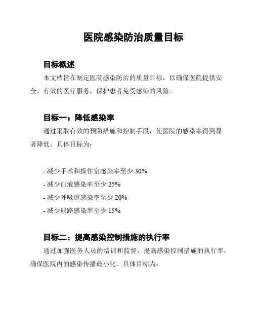 医院感染防治质量目标