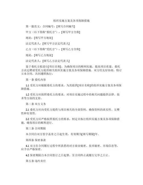 组织实施方案及各项保障措施
