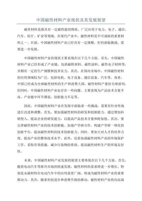 中国磁性材料产业现状及其发展展望