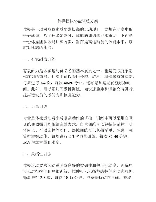 体操团队体能训练方案