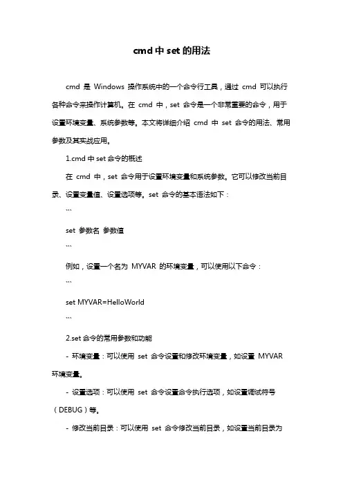cmd中set的用法