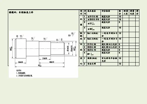初级车工实操试题(卷)