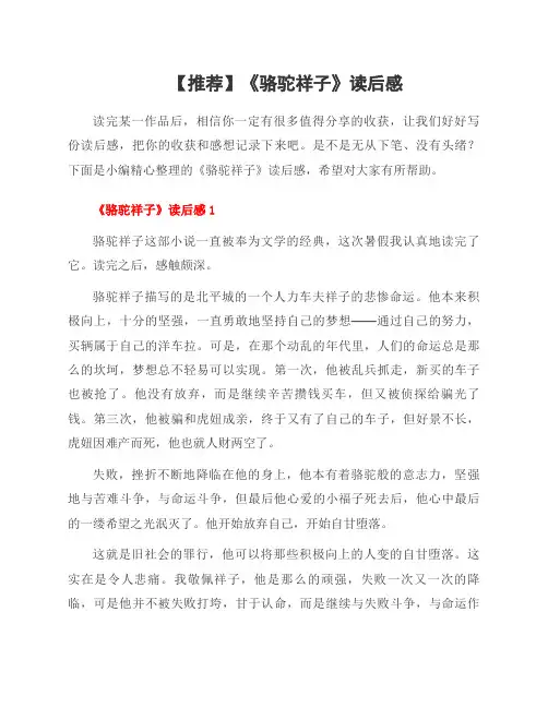 《骆驼祥子》读后感