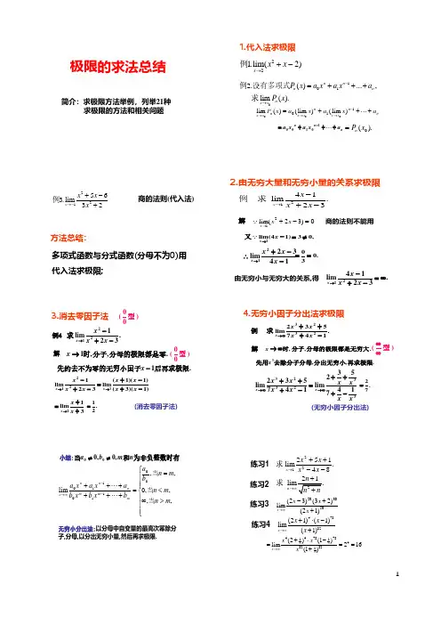 极限求法总结PDF打印版