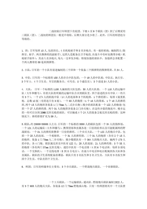 侵华日军编制