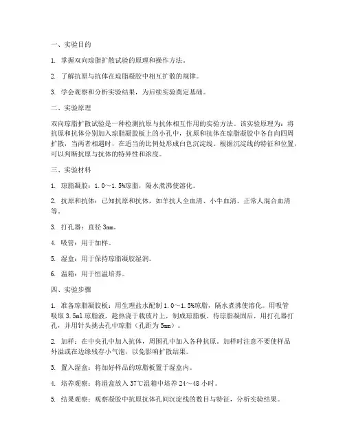 双向扩散实验实验报告