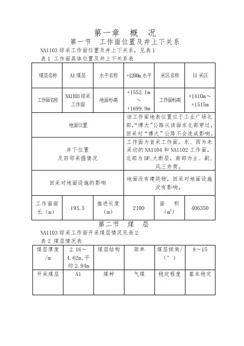 NA1103综采工作面作业规程doc