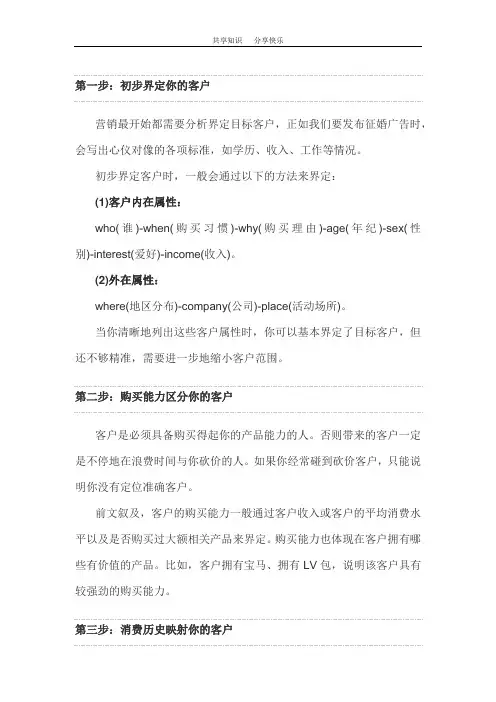 最系统的精准客户定位7步法