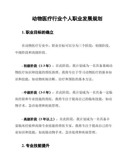 动物医疗行业个人职业发展规划