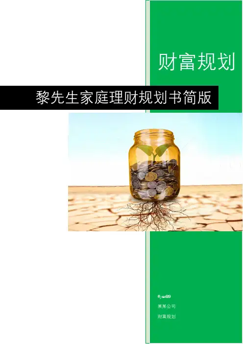 高净值客户黎先生理财规划方案