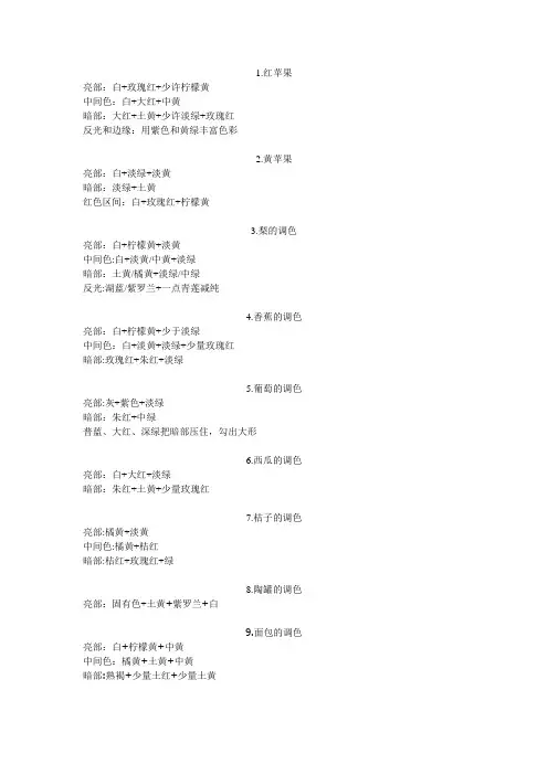 色彩调色方法
