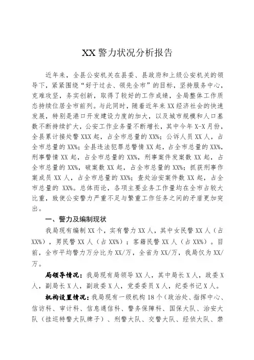 警力队伍状况分析报告