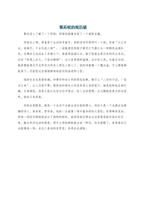 看苏轼的观后感