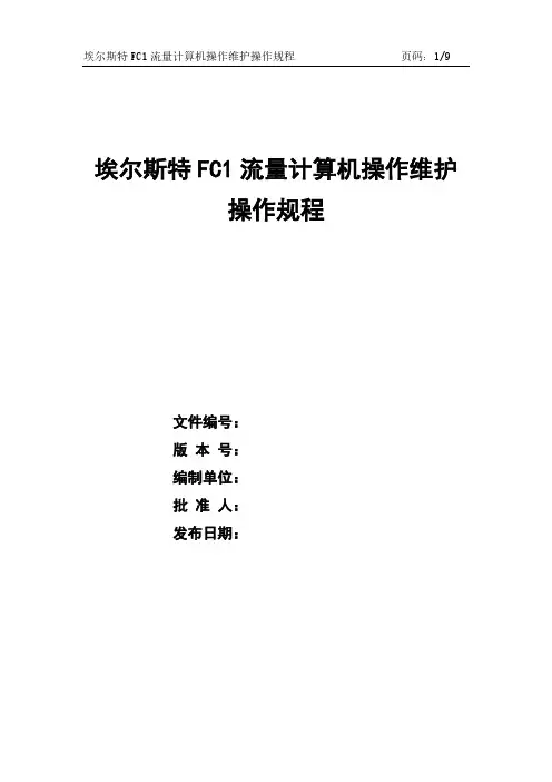 埃尔斯特FC1流量计算机操作维护操作规程