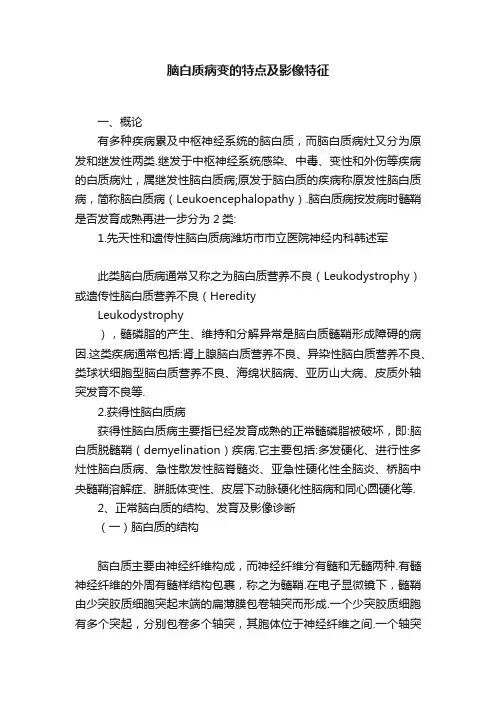 脑白质病变的特点及影像特征