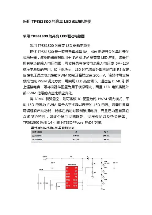 采用TPS61500的高亮LED驱动电路图