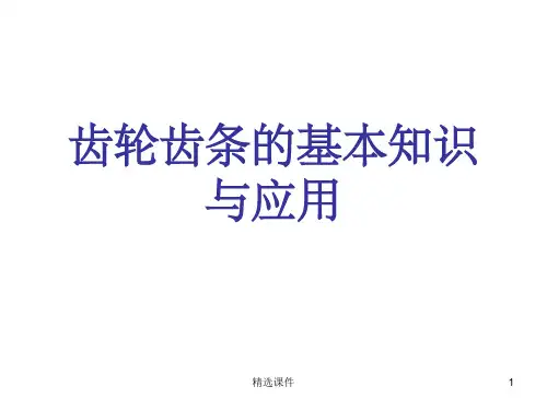 齿轮齿条的基本知识与应用