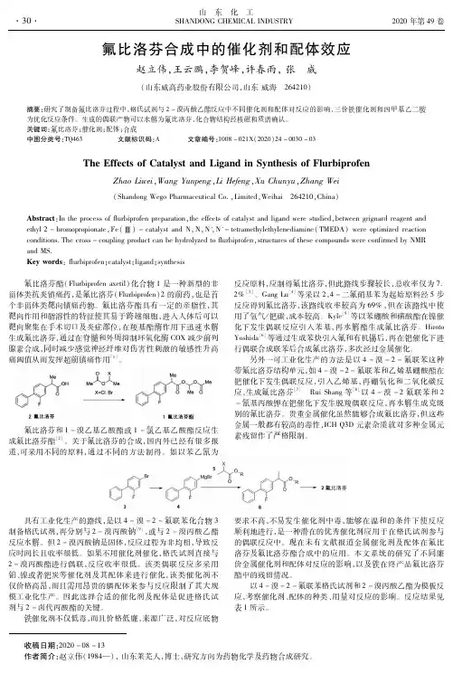氟比洛芬合成中的催化剂和配体效应