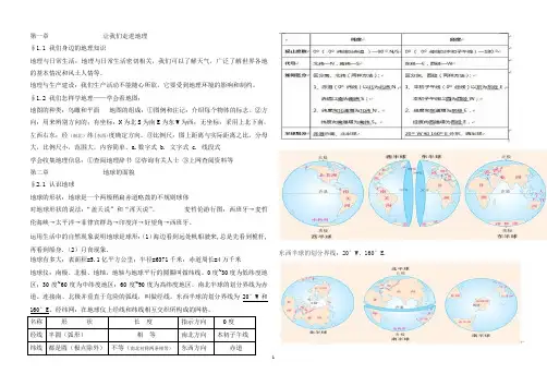 六年级地理上册一、二、三、五章复习提纲2015、12、7