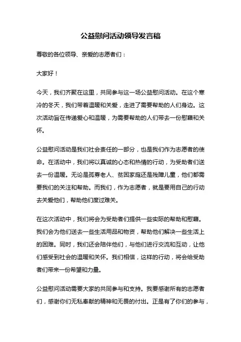 公益慰问活动领导发言稿