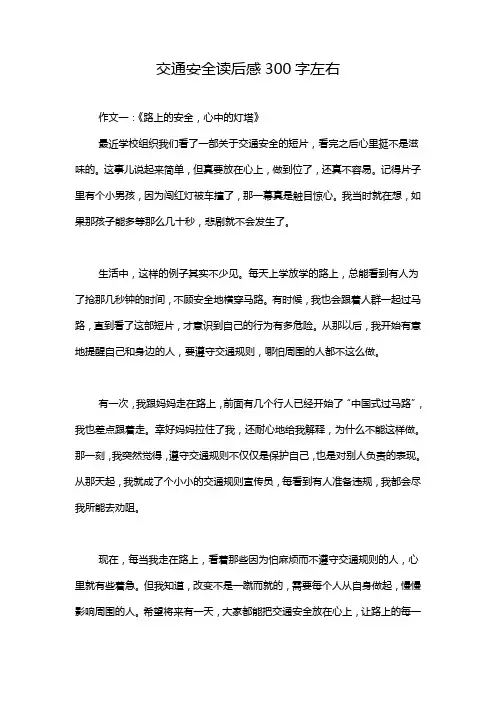 交通安全读后感300字左右