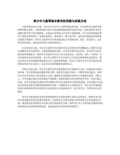 青少年大提琴基本教学的思维与训练方法