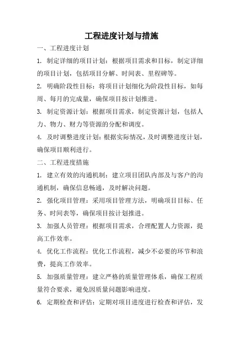 工程进度计划与措施