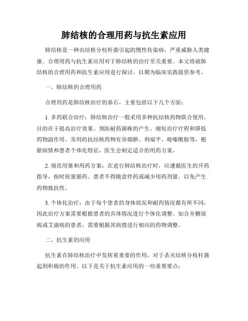 肺结核的合理用药与抗生素应用