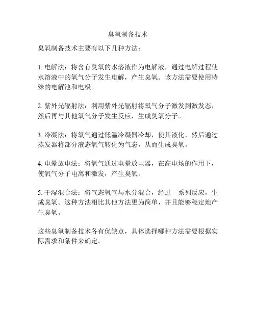 臭氧制备技术