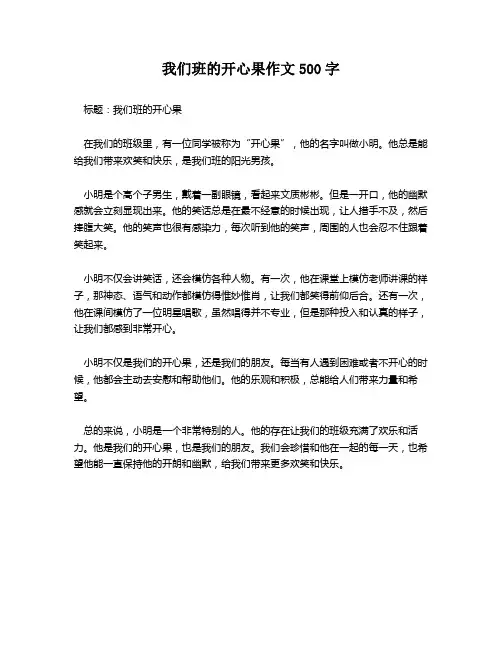 我们班的开心果作文500字